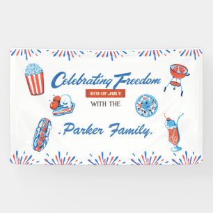 Family Custom 4th of July Party  Banner