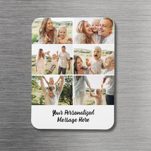 Family Custom 6 Photo Collage Custom Text  Magnet