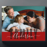Family Custom Last Name One Photo Plaque<br><div class="desc">Fun and easy template can be adjusted for any name. Family overlay text cannot be changed. Other colours available. One Photo option.</div>