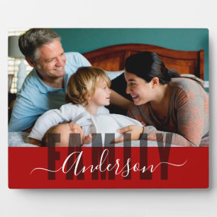 Family Custom Last Name One Photo Plaque