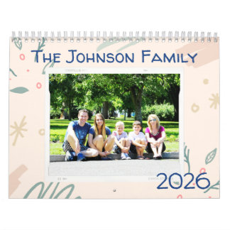 Family Custom Photo 2026 Calendar