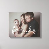 Family cute whimsical script family photo canvas print (Front)