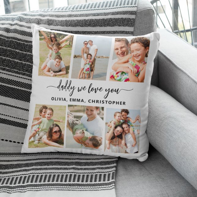 Family Dad - Father's Day Photo Collage Cushion (Creator Uploaded)