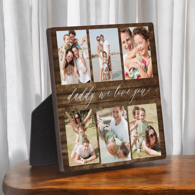 Family Dad - Father's Day Wood Photo Collage Plaque (Creator Uploaded)