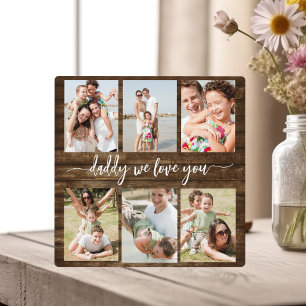Family Dad - Father's Day Wood Photo Collage Plaque
