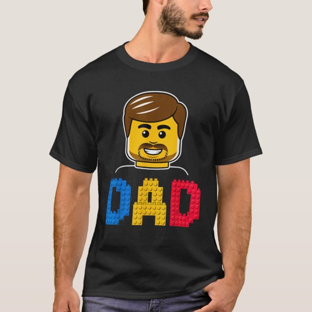 Family Dad Master Builder Building Bricks Blocks F T-Shirt (Front)