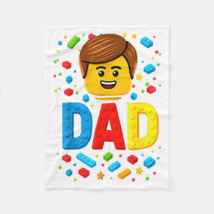 Family Dad Master Builder Building Bricks Blocks Fleece Blanket