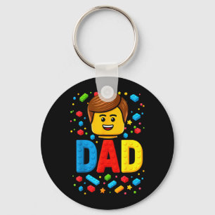 Family Dad Master Builder Building Bricks Blocks Key Ring