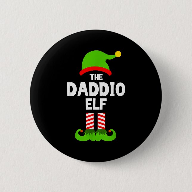 Family Daddio Elf Christmas Matching Pajama Funny  6 Cm Round Badge (Front)