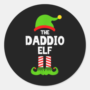 Family Daddio Elf Christmas Matching Pajama Funny Classic Round Sticker