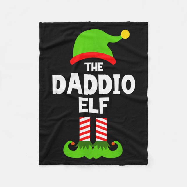 Family Daddio Elf Christmas Matching Pajama Funny  Fleece Blanket (Front)