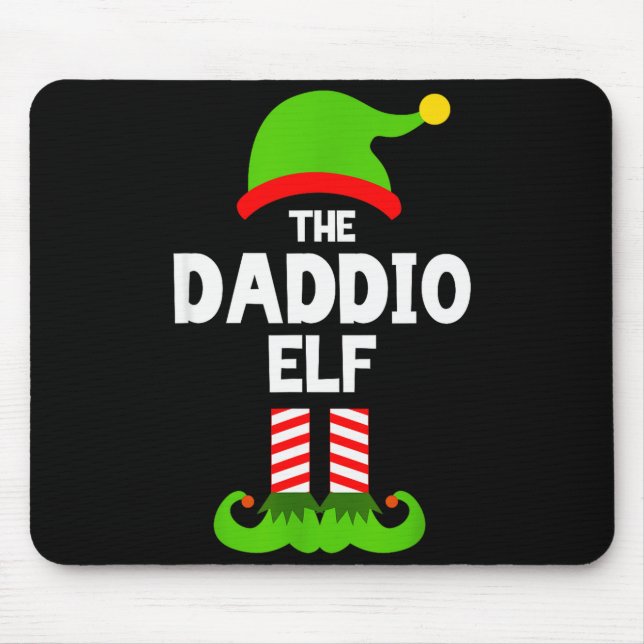 Family Daddio Elf Christmas Matching Pajama Funny  Mouse Mat (Front)