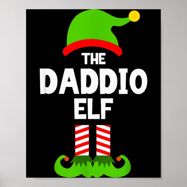 Family Daddio Elf Christmas Matching Pajama Funny  Poster (Front)