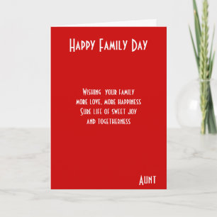 Family day AUNT Card