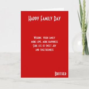 FAMILY DAY brother Card