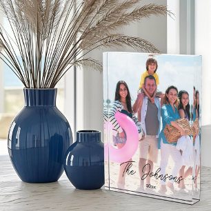 Family Day   Modern Photo Name Personalised Decor Block