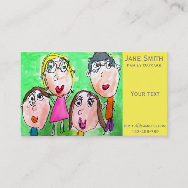 Family Daycare Childcare family services cute Business Card (Front)