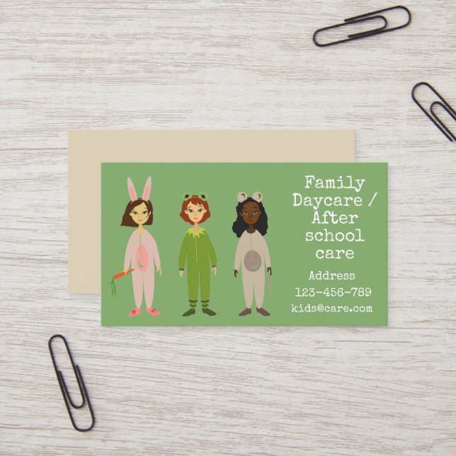 Family daycare or after school care business business card (Front/Back In Situ)