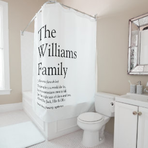 Family Definition Black and White Fun Shower Curtain