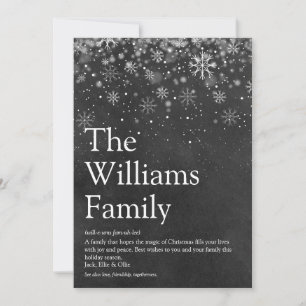 Family Definition Chalkboard Christmas Message Holiday Card