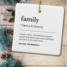 Family Definition Christmas Decor Keepsake Holiday