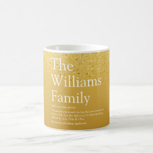 Family Definition Gold Glitter Modern Fun Glam Coffee Mug