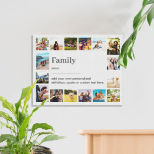 Family Definition Personalised 16 Photo Collage Canvas Print