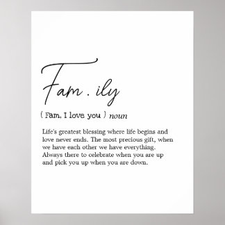 Family Definition Wall Art Poster