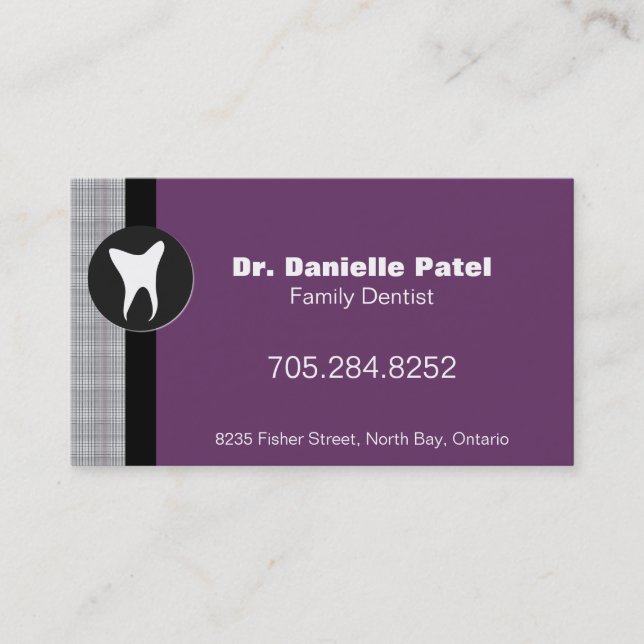 Family Dentist Business Card - Tooth Silhouette (Front)
