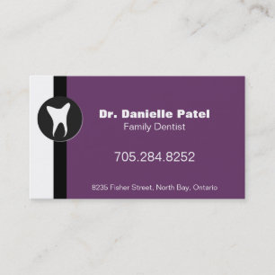 Family Dentist Business Card - Tooth Silhouette
