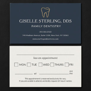 Family Dentistry Tooth Appointment Reminder Business Card