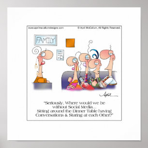 FAMILY DINNER Cartoon Poster by April McCallum