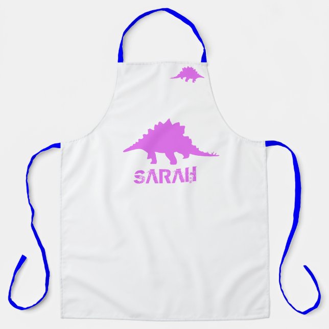 Family Dinosaurs Personalised Pink Apron - Mens Wo (Front)