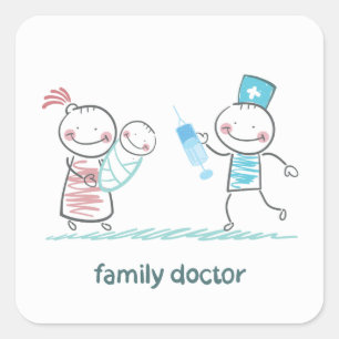 Family Doctor Square Sticker