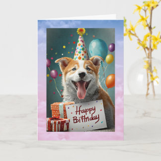 Family Dog Birthday, 5" x 7" Folded Card