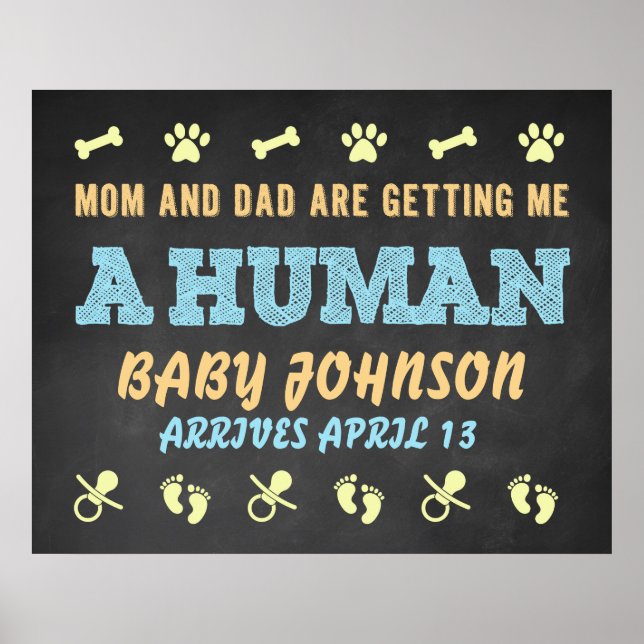 Family Dog Pregnancy Announcement Poster (Front)