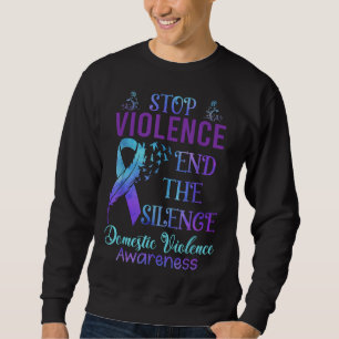 Family Domestic Violence Awareness Purple Ribbon Sweatshirt
