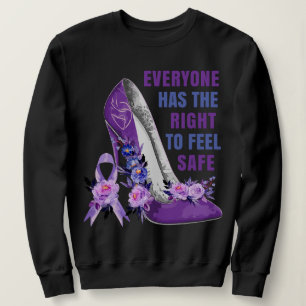 Family Domestic Violence Awareness Purple Ribbon Sweatshirt