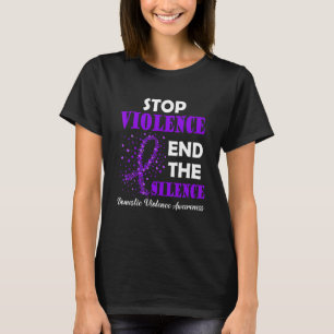Family Domestic Violence Awareness Purple Ribbon T-Shirt