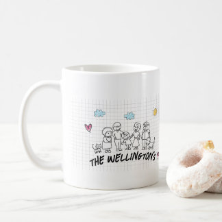Family Doodle Cute Kids Hand Drawing Coffee Mug