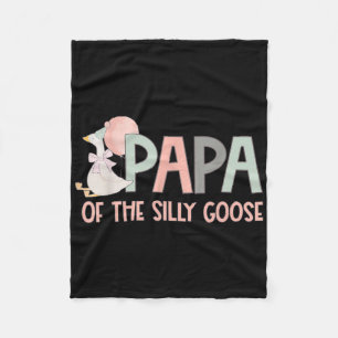 Family Duck 1st Birthday Papa Of The Silly Goose B Fleece Blanket