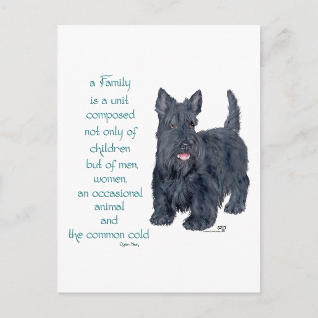 Family Dynamics - Scottish Terrier Wit & Wisdom Postcard (Front)