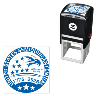 Family Eagle 1776–2026 Patriotic Address Seal Mark Self-inking Stamp