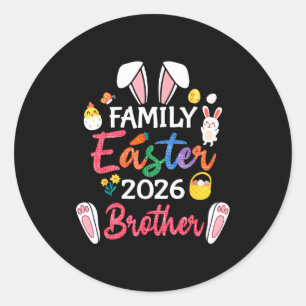 Family Easter 2026 Brother Bunny Ears Matching Hol Classic Round Sticker