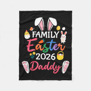 Family Easter 2026 Daddy Bunny Ears Matching Holid Fleece Blanket
