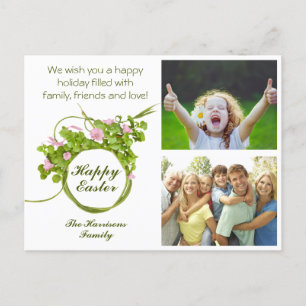 Family Easter Your photos Green Postcard