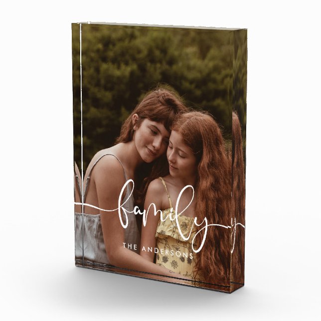 Family elegant calligraphy overlay photo block (Right)