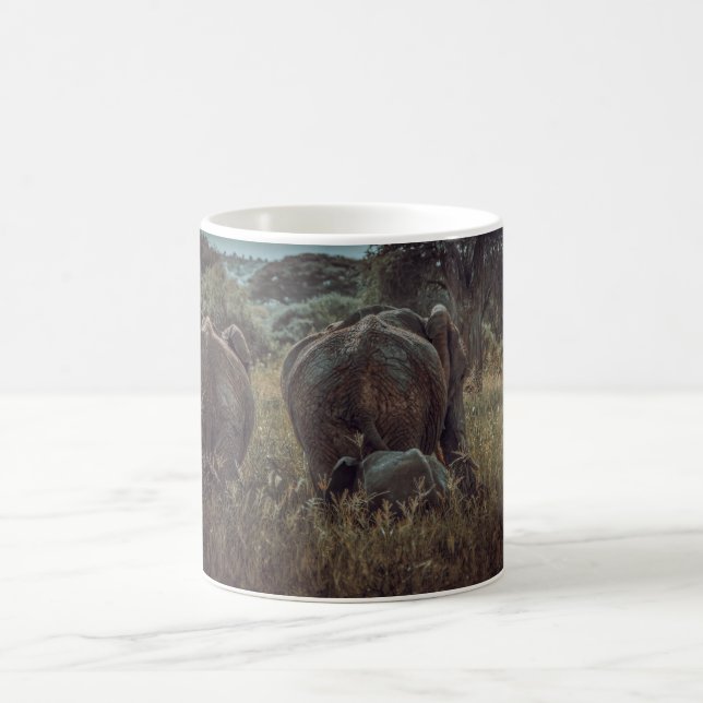 Family elephant with calf coffee mug (Center)