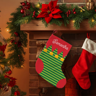 Family Elf Christmas Stocking with Name