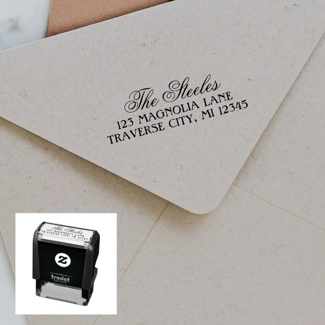 Family Fancy Return Address Self-inking Stamp (Creator Uploaded)